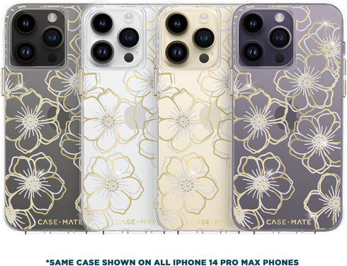 Case-Mate iPhone 14 Pro Max Case - Floral Gems - With 10ft Drop Protection & Wireless Charging - Sparkly Rhinestones Case for iPhone 14 Pro Max - ...