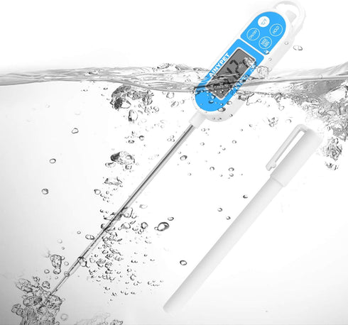 KT800 IPx7 Waterproof Meat Thermometer Digital Instant Read Food Thermometer with MinMax Hold Function, 1 Pack, Blue...