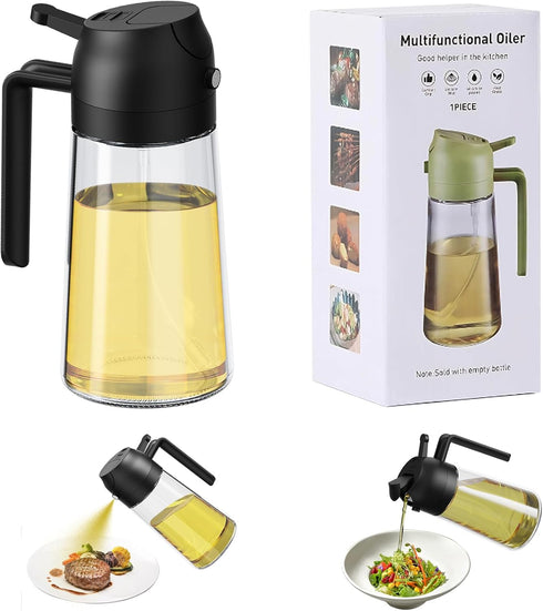 16oz/470ml oil sprayer for cooking oil dispenser for kitchen olive oil dispenser bottle 2 in 1 oil dispenser and oil sprayer Oil Sprayer for Cooki...