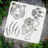 FINGERINSPIRE Tiger Stencil for Painting 11.8x11.8 inch Plastic PET Tiger Head Pattern Painting Stencil Large Tiger Paw Print Drawing Template Tig...