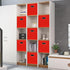 Black Foldable Storage Cubes Bins , Fabric Storage Box Cubes Organizer Baskets with Dual Handles for Home Organizer (Red)...