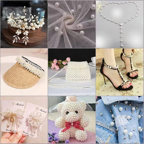 3000pcs White Pearl Beads 4mm White Pearls Craft Round Beads with Holes for Sewing Crafts Decoration Bracelet Necklace Jewelry Making...