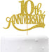 Gold Glitter 10th Anniversary Cake Topper - Happy 10th Wedding Anniversary / Birthday Party Decorations...