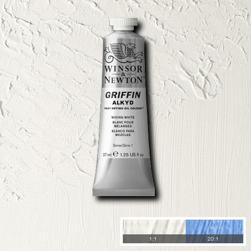 Winsor & Newton Griffin Alkyd Fast Drying Oil Paint, 37ml (1.25-oz) tube, Mixing White...