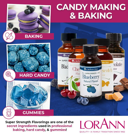 LorAnn Oils Super Strength Flavoring - Used For Candy Making, Flavoring Extracts, Baking, Hard Candy, and Flavor Oils - Bold, Natural Flavors 4X S...