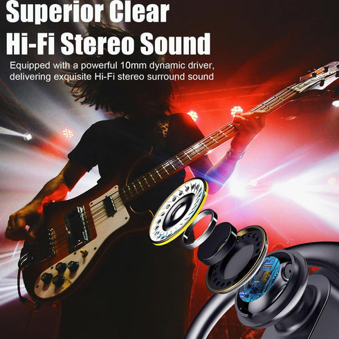 Wireless Earbuds, Bluetooth Earbuds with Ear Hook, 82H Playback time Ear Buds, Over Ear Bluetooth Headphones, PU Leather Display Case, HiFi Sport ...