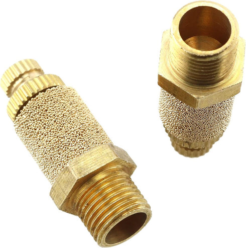 E-outstanding 5Pcs Solenoid valve copper muffler Pneumatic Muffler Silencer Adjustable 1/4 inch Threaded Air Filter Flow Speed Controller Muffler ...