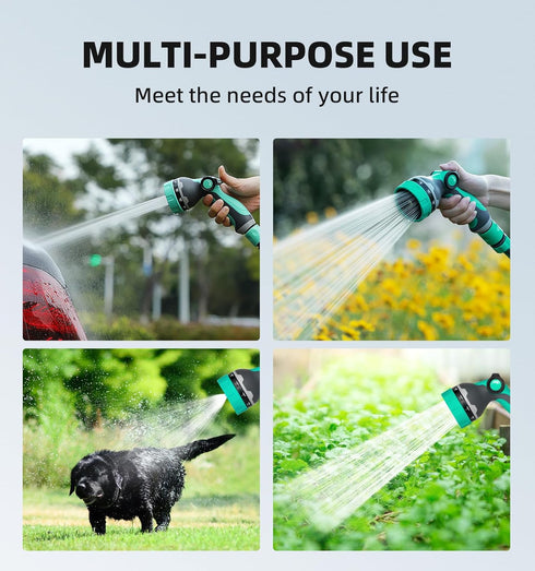 Heavy Duty Garden Hose Nozzle, 10 Spray Patterns Water Hose Sprayer with Thumb Control On/Off Valve, Comfortable Grip, Ideal for Outdoor Watering,...