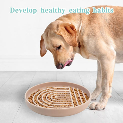 kathson Dog Slow Feeder Bowl, Silicone Dog Bowl Slow Feeder for Dry Wet Food Slow Feeding Puzzle Bowl for Dogs&Cats Anti-Gulping Stop Bloat Preven...