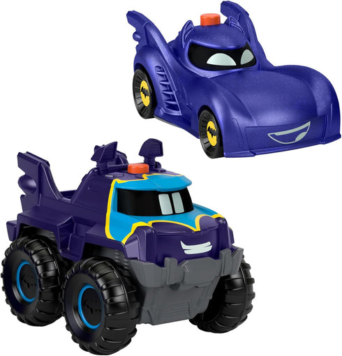 Fisher-Price DC Batwheels Light-Up 1:55 Scale Toy Cars 2-Pack, Bam The Batmobile and Buff, Preschool Pretend Play Ages 3+ Years...
