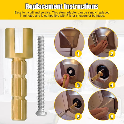 Stem Adapter Replacement for 970-0770 Plumbing Shower Handle Stem Extension Tub and Faucet Accessories Valve Extender Trim Repair Kit...