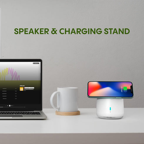 RapidX Capo Magnetic Wireless Charger, Portable Bluetooth Speaker & MagSafe Stand for iPhone 15 14 13 12 / Mini, Plus, Pro & Pro Max (White)...