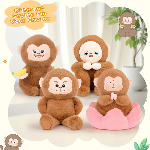 Monkey Stuffed Animal Cute Monkey Plush Soft Monkey Plushie with Banana Monkey toy Gift for Kids(10.5Inch)...