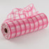 Faux Jute Plaid Check Deco Poly Mesh Ribbon- 10.5" x 10 Yards (Dark Pink)...