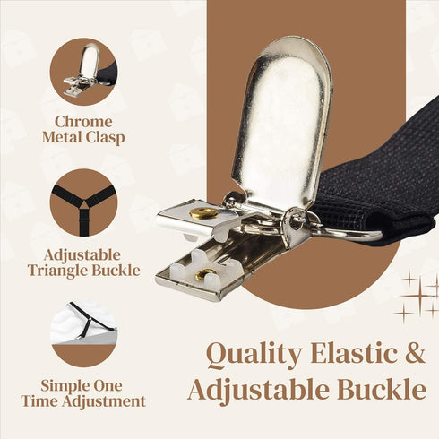 FeelAtHome Bed Sheet Holder Straps Criss-Cross - Sheets Stays Suspenders Keep Fitted/Flat Bedsheet in Place - for Twin Queen King Mattress Holders...