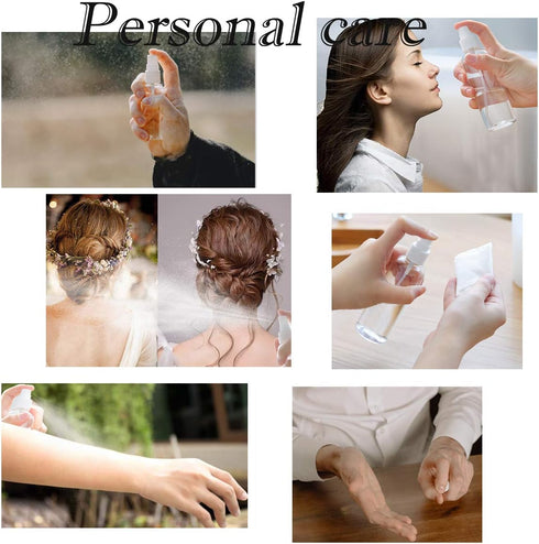 ZEJIA Small Spray Bottle 2OZ, Plastic Travel Spray Bottle, Refillable Mini Spray Bottle for Face, Liquids, Perfume, with Labels (6 Pack)...