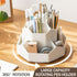 Desktop Organizer with Pencil Holders,360°Rotating Pen Holder for Desk Organizer,9 Compartments and Makeup Brush Holders,Multifunctional Office Su...