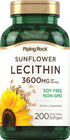 Piping Rock Sunflower Lecithin Softgel Capsules | 200 Count | Rich in Phosphatidylcholine | Soy Free, Non-GMO, Gluten Free...
