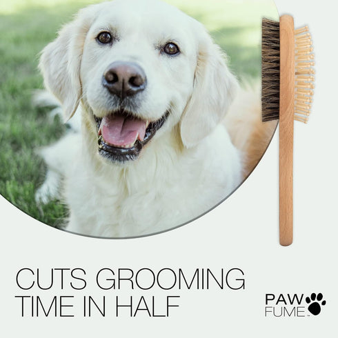 PAWFUME 2-in-1 Pet Brush – Dog Hair Brush – Cat Hair Brush – Dog Grooming Brush – Cat Grooming Brush – Soft Dog Brush for Long Haired Dogs – Soft ...