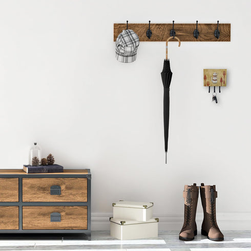 Caroline's Treasures SB3088TH68 Teapot Welcome Leash or Key Holder, Wall Hooks, Key Hooks Holder, Coat Rack Wall Mount, Coat Hooks, Hooks for Hang...
