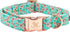 Elegant little tail Dog Collar, Pink Floral Print Pet Collar Summer Dog Collar Pet Collar Dog Cotton Durable Dog Collar Metal Buckle Collar for Sm...