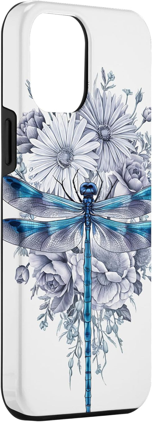 iPhone 13 Pro Max Blue Dragonfly Watercolor Art Insects Lover Earth Day Case...