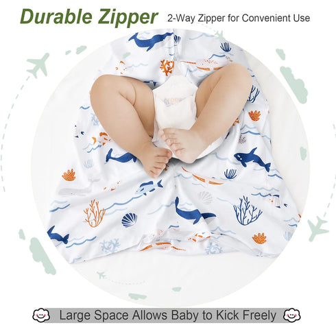 david's kids 2 Pack Baby Sleep Sack 6-12 Months, Rayon Derived from Bamboo?Soft Cooling Sleep Sacks for Summer, TOG 0.5 Baby Wearable Blankets wit...