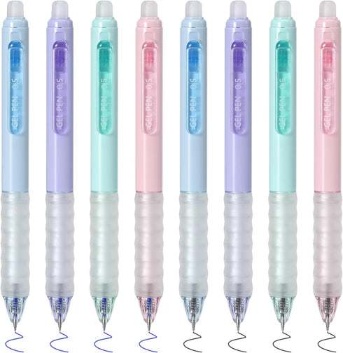 8Pcs Retractable Erasable Gel Pens, Make Mistakes Disappear, Blue & Black Ink Pen for Drawing Writing Planner and Crossword Puzzles, No Smudge on ...