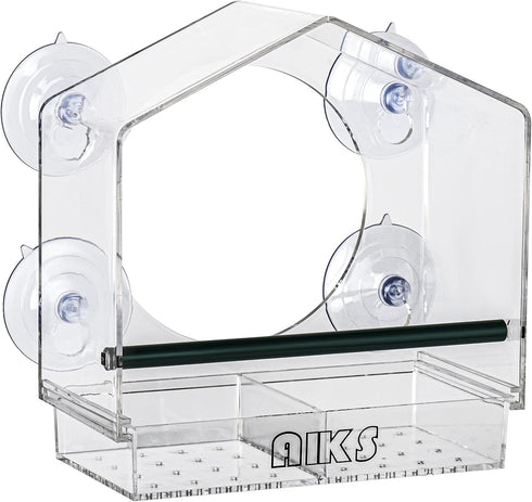 Window Bird Feeder with 4 Extra Strong Suction Cups, Large Outdoor Bird House for Cardinals Bluebird Chickadees etc....