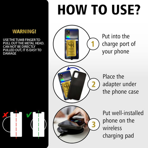 Fast Qi Adapter Type C for Samsung Galaxy A10e A11 A12 A13 A20 A21 A21s A31 A32 A33 A41 A42-2000ma Qi Wireless Adapter USB C - USB-c Wireless Char...