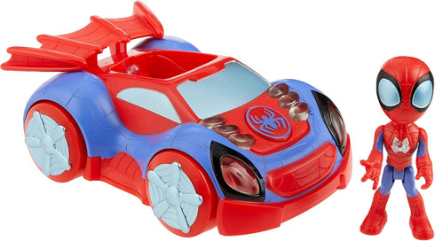 Spidey and His Amazing Friends Glow Tech Web-Crawler Toy Car with Spider-Man Action Figure, Marvel Super Hero Preschool Toys for 3 Year Old Boys a...