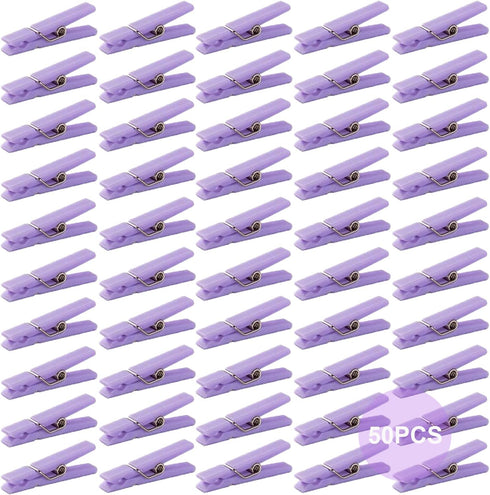 50 PCS Small Transparent Plastic Tool Paper Clips Clothespins Clip Clothing Line Clip Photo Clips 1.4 x 0.25 Inch Mini Clothespins Baby Shower Clo...