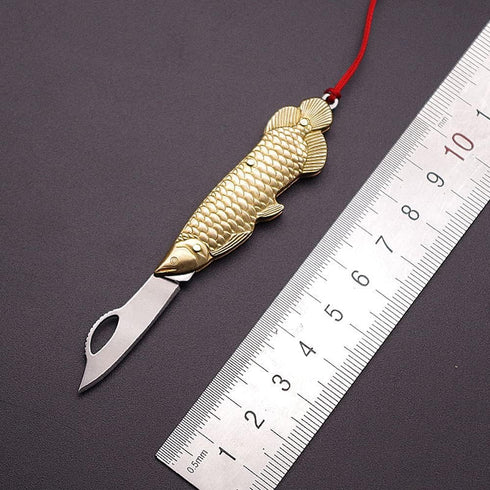 Fish Shape Stainless Steel Portable EDC Mini Folding Pocket Knife Small Keychain Knife Tiny Box Cutter Tools...