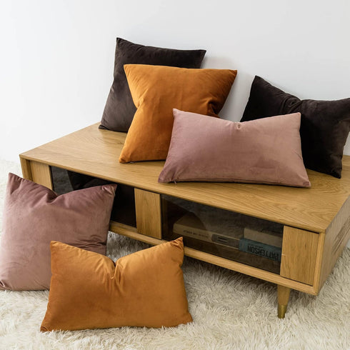JUSPURBET Decorative Pillow Covers Set of 2 Velvet Throw Pillow Covers for Couch Sofa Bed Soft Cushion Covers Cases with Hidden Zipper for Living ...