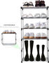 Stackable Small Shoe Rack, Entryway, Hallway and Closet Space Saving Storage and Organization (3-Tier, Black)...