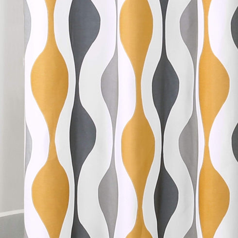 Lush Decor Mid Century Geo Shower Curtain, 72" x 72", Gold & Gray...