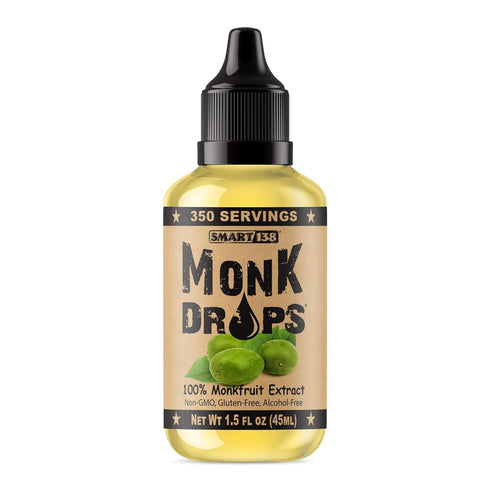 Monk Drops - 100% Monkfruit Liquid Sweetener, Zero Glycemic, Zero Calories, Zero Sugar, No Added Water, Concentrated Monk Fruit (350 Servings, 1.5...