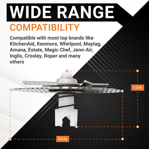 Ultra Durable W10083957V Dishwasher Chopper Blade Replacement Part by Blue Stars - Exact Fit for KitchenAid Whirlpool Kenmore Dishwashers - Replaces 8268383 WP8268383 AP5983779 W10083957