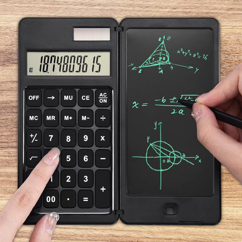 EooCoo Scientific Calculator with Notepad,10-Digit Large Display Office Desk Calcultors,Support Solar and Battery,Foldable Calculator for Students...