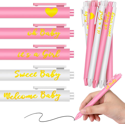 Nuanchu 50 Pcs Baby Shower Pens for Guests It's a Boy or Girl Pens Retractable Baby Shower Favors Baby Shower Decorations Office School Teacher St...