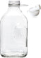 The Dairy Shoppe Heavy Glass Milk Bottle - Jug with Lid and Silicone Pour Spout - Clear Milk Container for Fridge - Reusable Glass Milk Jug Dispen...