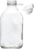 The Dairy Shoppe Heavy Glass Milk Bottle - Jug with Lid and Silicone Pour Spout - Clear Milk Container for Fridge - Reusable Glass Milk Jug Dispen...