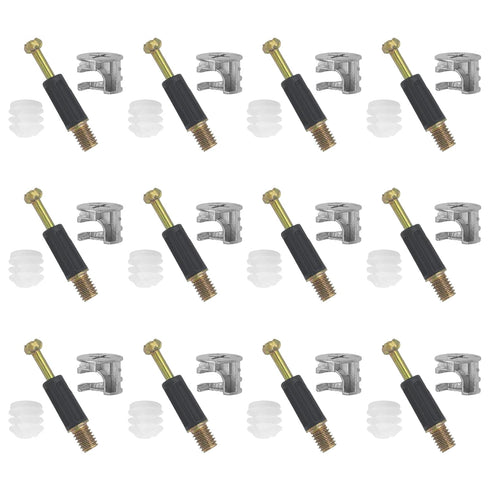 12 Set Cam Lock Screws, 35mm Cam Screws Cam Bolt Cam Lock Fasteners, 3 in 1 Cam Fitting Cam Connector Bolt Cam Dowel Cabinet Pre-Inserted Nut for ...