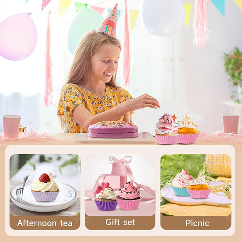Mini Cupcake Liners Muffin Wrappers Rainbow Bright Baking Cups Paper, 400 Pack...