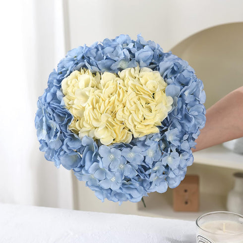 10PCS Silk Hydrangea Heads with Stems Artificial Flowers for Wedding Party Home Decor (Champagne)...