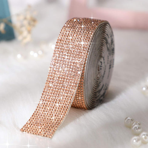 Self Adhesive Rhinestone Strips Diamond Bling Crystal Ribbon Sticker Wrap for Craft Jewel Tape Roll with 2 mm Rhinestones for DIY Car Phone Christ...