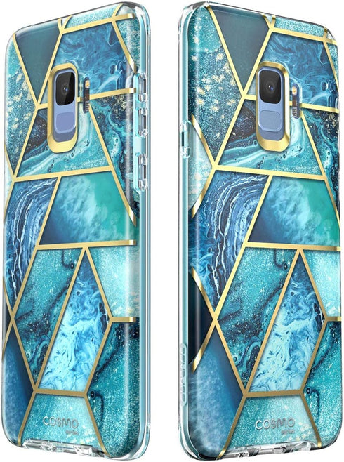 i-Blason Cosmo Series Case for Galaxy S9 (2018 Release), Slim Full-Body Stylish Protective Case with Built-in Screen Protector (Ocean)...