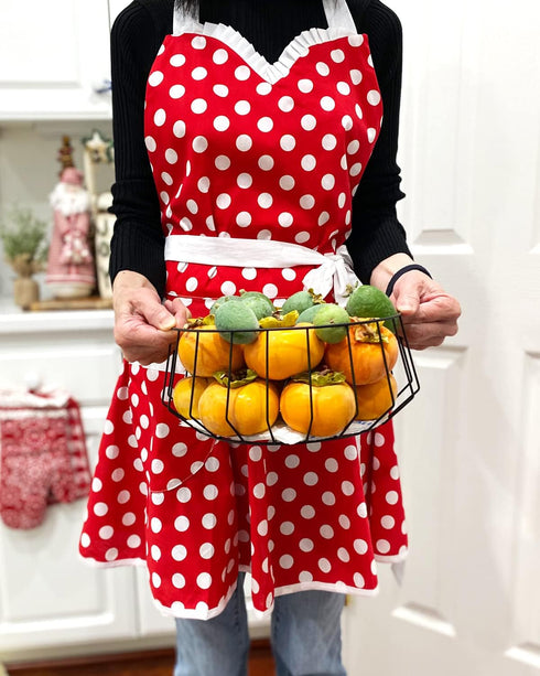 Wrapables Adjustable Flirty Hostess Apron, Red Polka Dots...