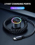 USB C 75W Super Fast Car Charger PD&QC3.0 with 6ft 45W Type C Coiled Cable,for iPhone15/14/iPad Pro/Samsung S23 Ultra/Android Phones......