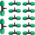 Drip Irrigation Fittings for 1/2 inch Tubing(0.63" OD) to 1/4 inch Irrigation Tubing, 12 Pieces Barbed Tee Drip Parts Twist Locked 3 Way Connector...